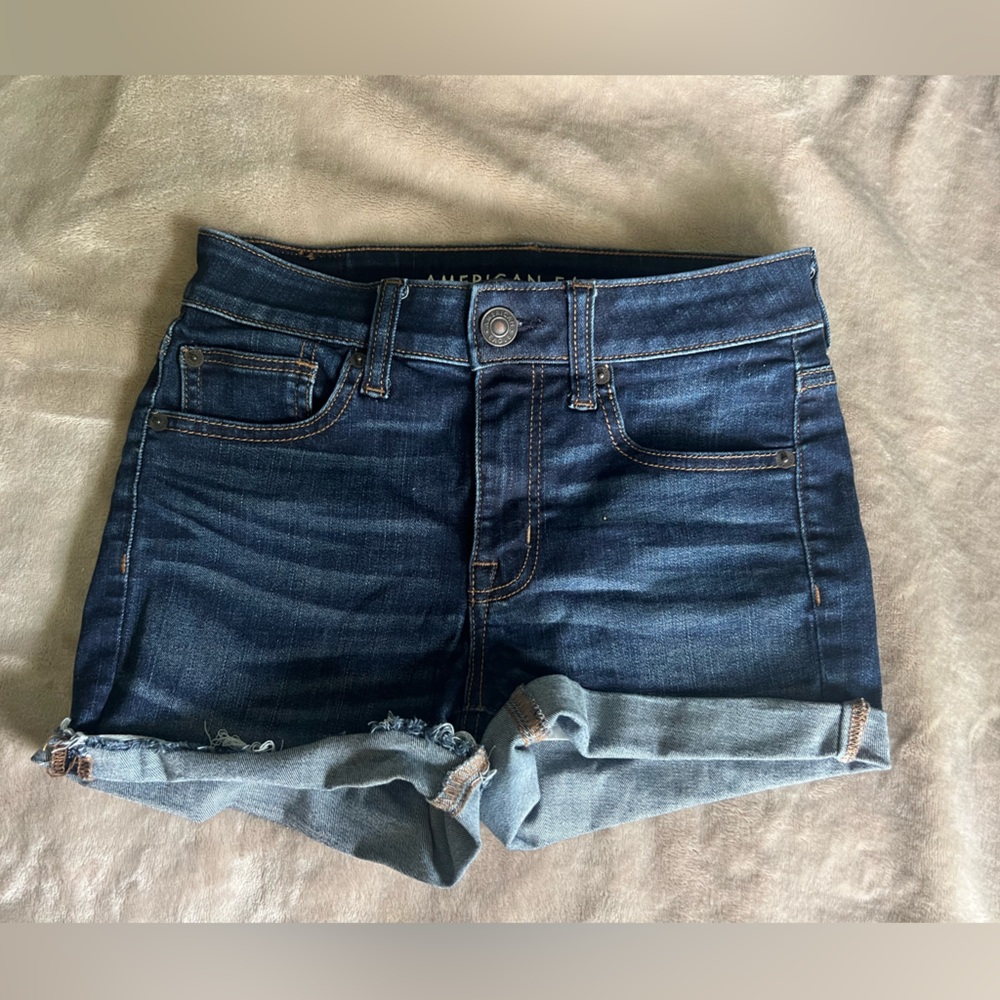 American Eagle Outfitters Women's Jean Shorts - Dark Blue